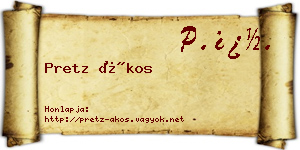 Pretz Ákos névjegykártya